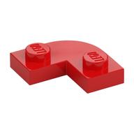 Plate Round Corner 2 x 2 with 1 x 1 Cutout (Red)