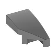 Brick Wedged, Curved 2 x 1 with Stud Notch Right (Metallic Silver)