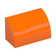 Brick Curved 1 x 2 x 1 No Studs (Orange)