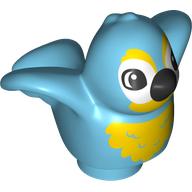 Duplo Animal Bird with Yellow Chest and Black Beak Print (Medium Azure)