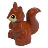 Duplo Animal Squirrel with Black and White Eyes on Tan Face Print (Dark Orange)