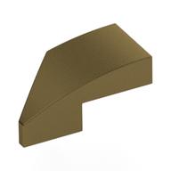 Brick Wedged, Curved 2 x 1 with Stud Notch Right (Metallic Gold)