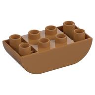 Duplo Brick 2 x 4 Curved Bottom (Medium Nougat)