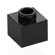 Plate 1 x 1 x 2/3 with Open Stud (Black)