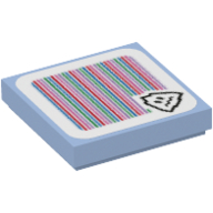 Tile 2 x 2 with Freezie and Barcode Print (Sticker) (Bright Light Blue)