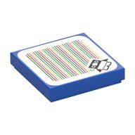 Tile 2 x 2 with Baby Penguin and Barcode Print (Sticker) (Blue)