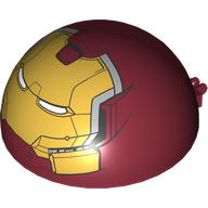 Windscreen 10 x 10 x 5 Dome with Dual 2 Fingers with Hulk Buster Face/Mask Print (Dark Red)