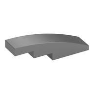 Brick Curved 4 x 1 No Studs [Stud Holder with Symmetric Ridges] (Metallic Silver)