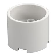 Brick Round 3 x 3 x 2 Recessed Center with 2 x 2 Studs and Axle Hole (White)