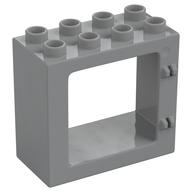 Duplo Door / Window Frame Flat Front Surface, Completely Open Back (Light Bluish Gray)
