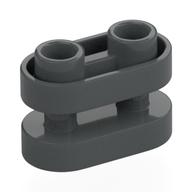 Brick Special 1 x 2 Rounded with Center Bars (Dark Bluish Gray)