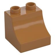 Duplo Brick 2 x 2 x 1 1/2 with Curve (Medium Nougat)