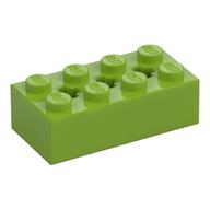 Brick Special 2 x 4 with 3 Axle Holes (Lime)