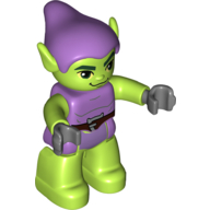 Duplo Figure Green Goblin, Medium Lavender Hat and Tunic Print (Medium Lavender)