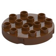 Duplo Plate Round 4 x 4 (Reddish Brown)