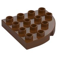 Duplo Plate Round Corner 4 x 4 (Reddish Brown)