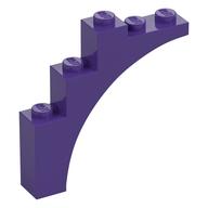 Brick Arch 1 x 5 x 4 [Continuous Bow, Raised Underside Cross Supports] (Dark Purple)