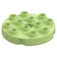 Duplo Plate Round 4 x 4 (Yellowish Green)
