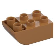 Duplo Brick 2 x 3 with Curved Bottom (Medium Nougat)