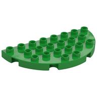 Duplo Plate Round 4 x 8 Semi-Circle (Bright Green)