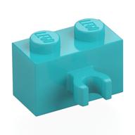 Brick Special 1 x 2 with Vertical Clip [Open O Clip] (Medium Azure)