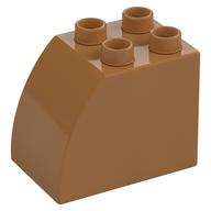 Duplo Brick 2 x 3 x 2 with Curved Top (Medium Nougat)