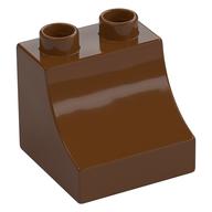 Duplo Brick 2 x 2 x 1 1/2 with Curve (Reddish Brown)