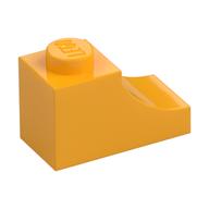 Brick Curved 2 x 1 with Inverted Cutout (Bright Light Orange)