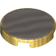 Tile Round 2 x 2 with Silver Mirror Surface Print (Pearl Gold)