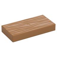 Duplo Tile 2 x 4 with Wood Grain Pattern (Medium Nougat)