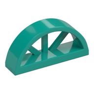Window 1 x 4 x 1 2/3 with Spoked Rounded Top (Dark Turquoise)