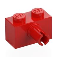Brick Special 1 x 2 with Pin - Bottom Stud Holder (Red)