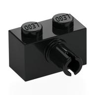 Brick Special 1 x 2 with Pin - Bottom Stud Holder (Black)