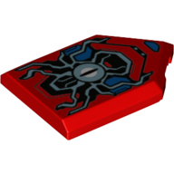 Tile Special 2 x 3 Pentagonal with Sand Blue Spider-Man Symbol Print (Red)