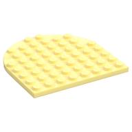 Plate 8 x 8 with Rounded End (Bright Light Yellow)