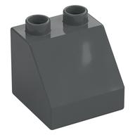 Duplo Brick 2 x 2 Slope 45° (Dark Bluish Gray)