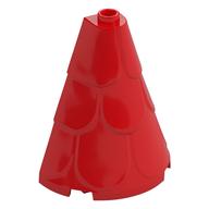 Tower Roof 2 x 4 x 4 Half Cone Shaped with Roof Tiles (Red)