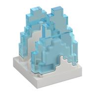 Plate Special 2 x 2 with Pixelated Trans-Light Blue Flames Pattern (White)