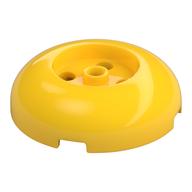 Brick Round 4 x 4 Dome Top with Round 2 x 2 Recessed, 4 Studs (Yellow)