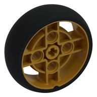 Wheel 43 x 14 with 4 Spokes, Axle Hole, and Black Integral Tire (Pearl Gold)