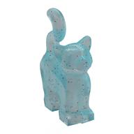 Animal, Cat, Standing New Style [Plain] (Glitter Trans-Light Blue)