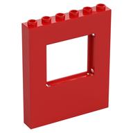 Panel 1 x 6 x 6 with Window (Red)