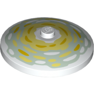 Dish 4 x 4 Inverted [Radar] with Shade of Yellow Paint Strokes in Circles Print (White)