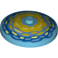 Dish 4 x 4 Inverted [Radar] with Shade of Blue/Yellow Paint Strokes in Circles Print (Medium Azure)