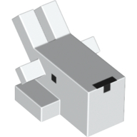 Animal Body Part, Goat Head 1 x 2 with Black Eyes and Nose Print (White)