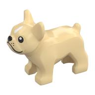 Animal, Dog, French Bulldog, Grumpy Face with Black Nose and Mouth, White Spot on Forehead Print (Tan)