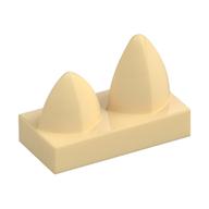 Tile Special 1 x 2 with Two Vertical Teeth / Tooth (Tan)