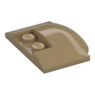 Brick Round 3 x 4 x 2/3 Triple Curved with 2 Sunk Studs (Dark Tan)