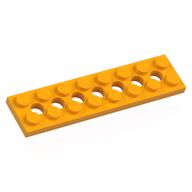 Technic Plate 2 x 8 [7 Holes] (Bright Light Orange)