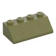 Brick Sloped 45° 2 x 4 (Olive Green)